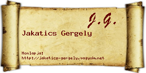 Jakatics Gergely névjegykártya